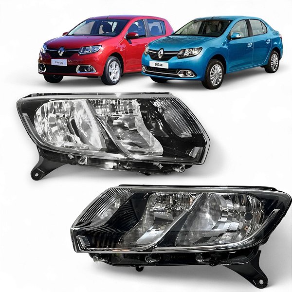 Par Farol Logan 2014 2015 2016 2017 2018 Sandero Masc. Negra