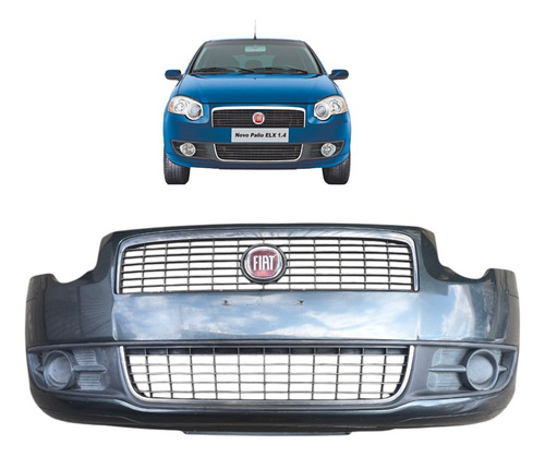 Parachoque Dianteiro Completo Fiat Palio Elx 2009 2010 2011 Cinza