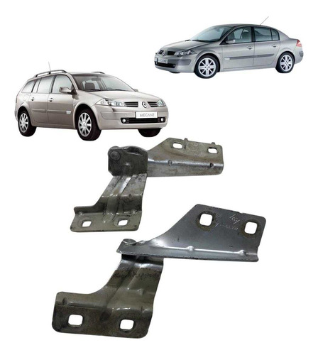 Par Braço Dobradiça Capô Renault Megane 2006 2007 Até 2011