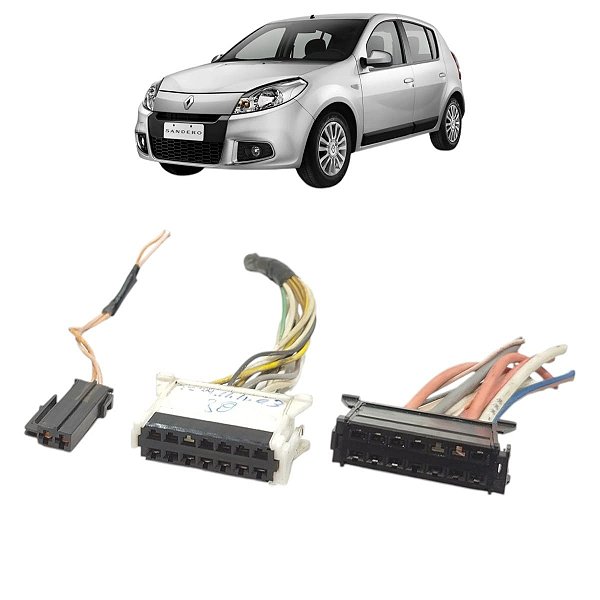 chicote conector plug chave seta sandero 2007 2008 a 2014