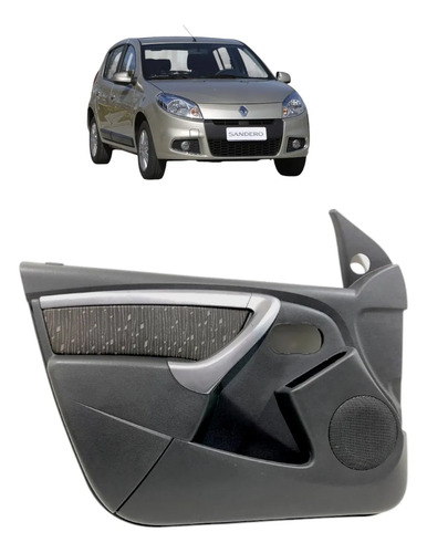 Forro Porta Dianteiro Esquerdo Sandero 2008 2009 2010 2013 Preto