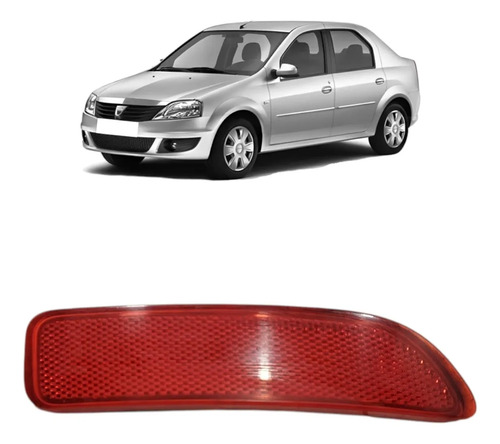 Refletor Olho Gato Parachoque Logan 2010 2011 2012 2013 2014 Vermelho