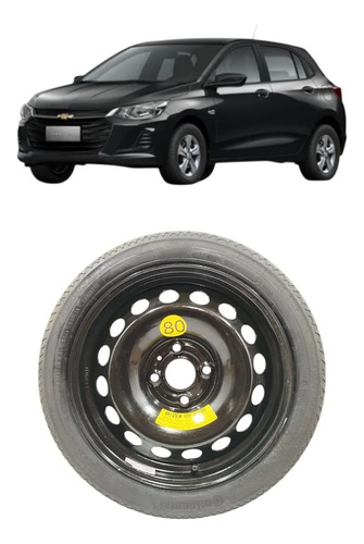Roda Pneu Estepe Aro 15 Chevrolet Onix 2020 2021 2022 A 2025 Preto