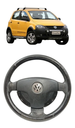 Volante Direção Com Comando Som Vw Crossfox 2005 2006 A 2008 Preto
