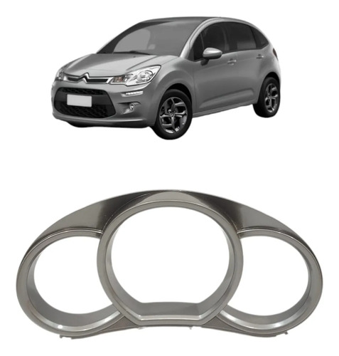 Moldura Painel Velocímetro Citröen C3 2013 2014 2015 A 2018 Cinza-escuro