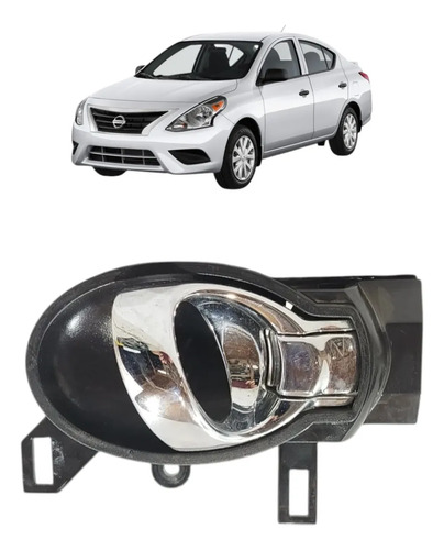 Maçaneta Interna Porta Lado Esquerdo Nissan Versa 2016 A 19 Preto Dianteira/traseira