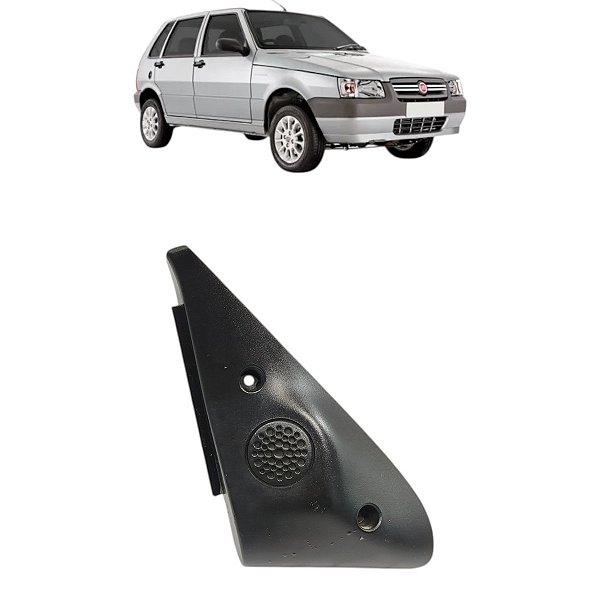 Moldura Interno Retrovisor Eletrico Esquerdo Uno 2004 A 2011 Preto
