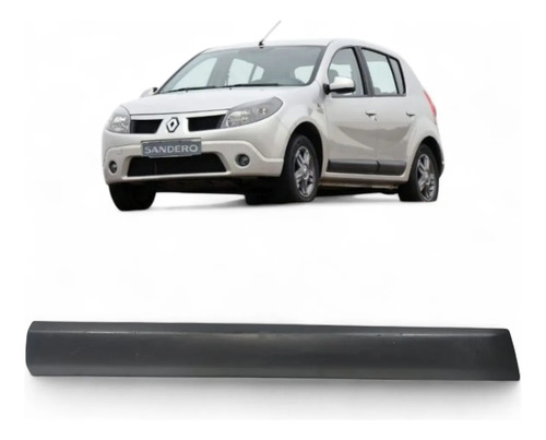 Friso Porta Dianteira Esquerda Renault Sandero 2007 A 2014 Preto