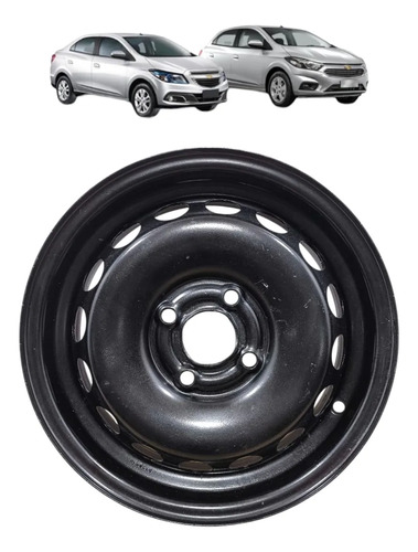 Roda Ferro Aro 14 4x100 Chevrolet Onix Prisma 2013 A 2019 Preto