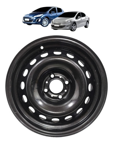 Roda Ferro Aro 16 4x108 Peugeot 308 408 2012 2013 A 2015 Preto