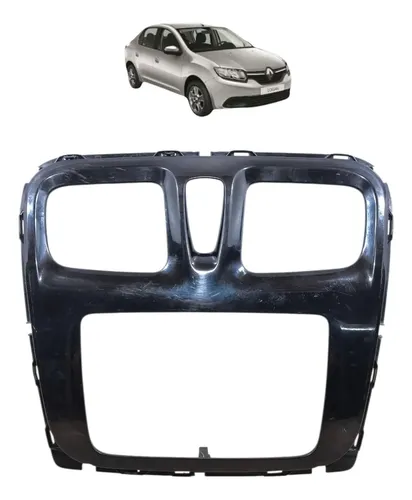 Moldura Painel Central Multimidia Sandero Logan 2014 A 2019 Preto