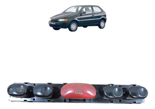 Botão Pisca Alerta Desembaçador Fiat Palio 1996 1997 A 2000 Preto