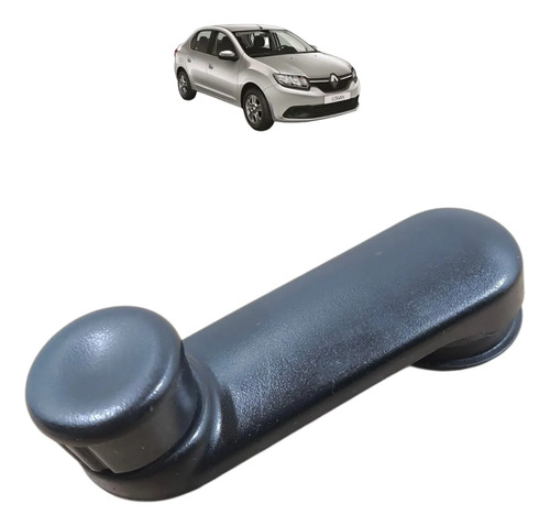 Manivela Vidro Manual Traseiro Logan Sandero 2014 A 2020 Preto