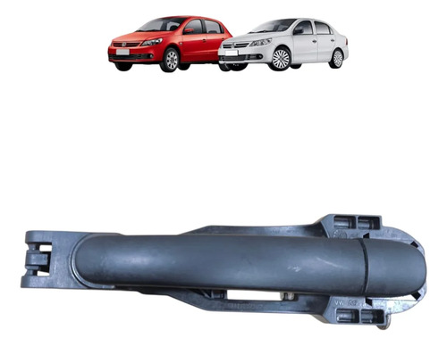 Maçaneta Externa Traseira Esquerda Vw Crossfox 2004 A 2010 Preto Traseira