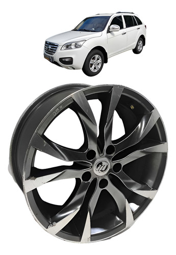 Roda Liga Leve Aro 18 5x114,3 Lifan X60 2012 2013 A 2019 Cinza
