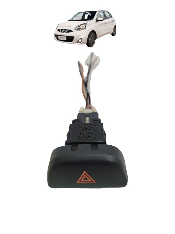 Botão Pisca Alerta Nissan March 2011 2012 2013 2014 2015 Preto