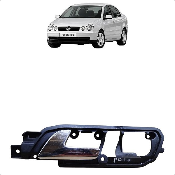 Macaneta Interna Dianteira Esquerda Vw Polo 2003 A 2014 Cinza