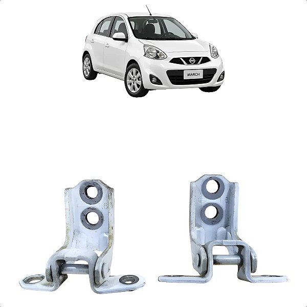Par Dobradiças Porta Dianteira Esquerda Nissan March Versa