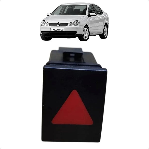 Botao Interruptor Pisca Alerta Painel Polo Hatch 2003 A 2006 Vermelho
