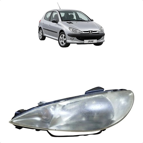 Farol Dianteiro Esquerdo Peugeot 206 206 Sw 1999 A 2010 Esquerdo/motorista