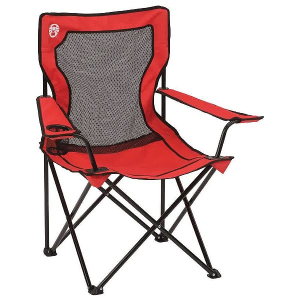 Cadeira Dobrável Com Braços Almofadados Vermelha Coleman