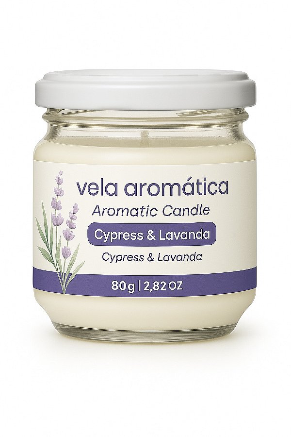 Vela Aromática Cypress e Lavanda 80 gr