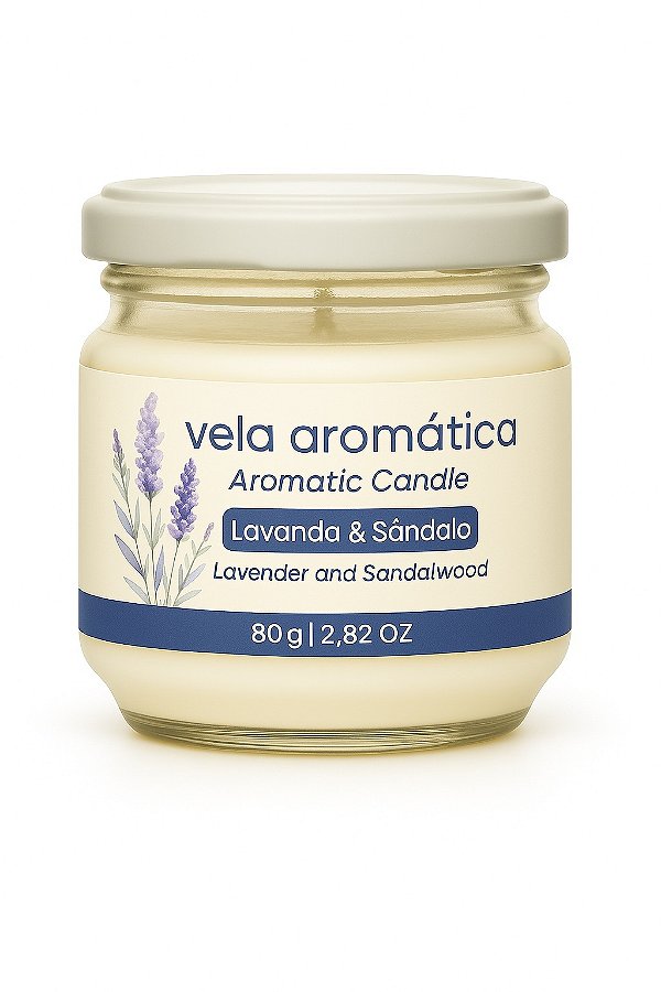 Vela Aromática Lavanda e Sândalo 80 gr