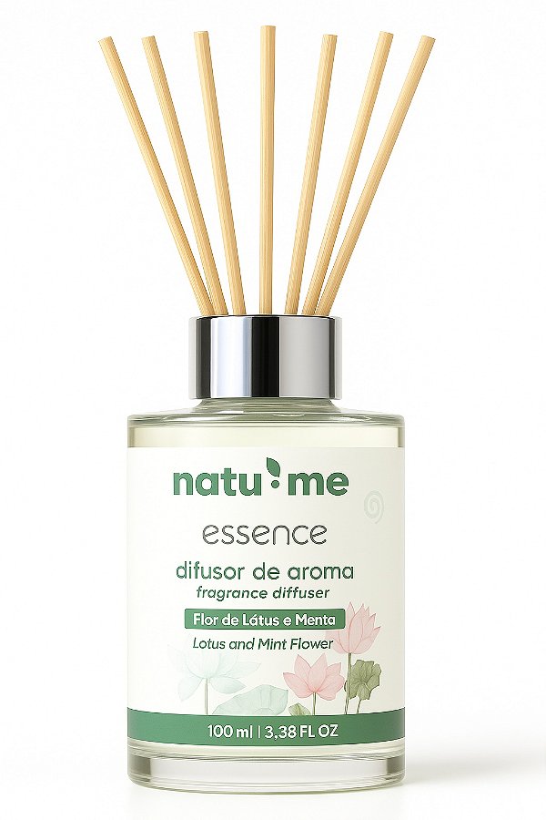 Difusor de Aroma - Flor de Lótus e Menta Vidro 100 ml