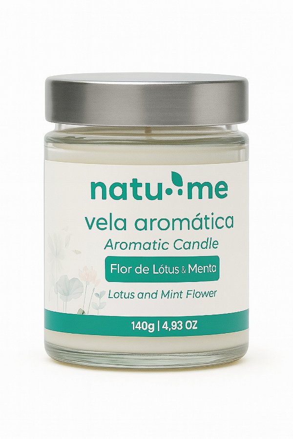 Vela Aromática Flor de Lótus e Menta 140 gr