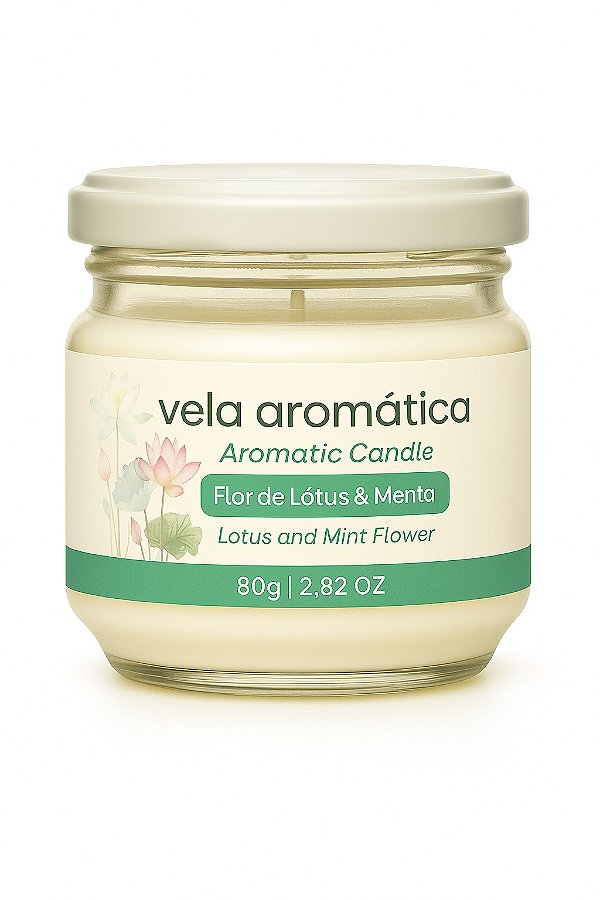 Vela Aromática Flor de Lótus e Menta 80 gr