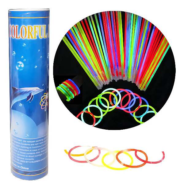 Pulseira de Neon Tubo c/50 Unidades