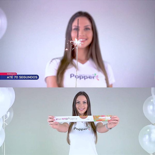 Vella Popper Mágica Sparkles 40cm Pavio Mágico c/10 unidades