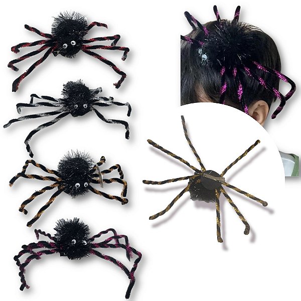 Enfeite de Cabeça Aranha Halloween com Bico de Pato