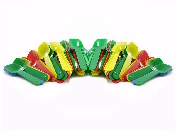 Pazinha de Sorvete Plástica Colorida c/50 Unidades