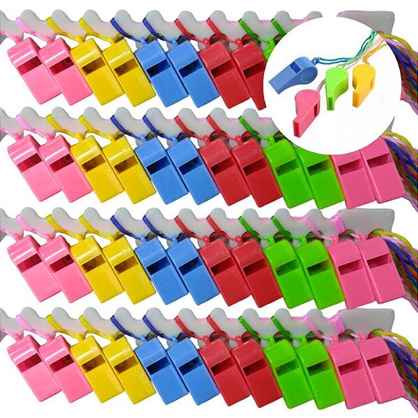 Apito Infantil Colorido Plástico c/12 unidades