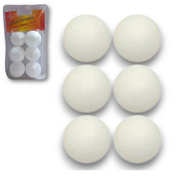 Bola Ping Pong Tênis de Mesa c/ 6 unidades