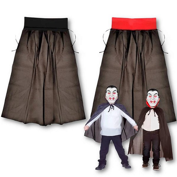 Capa Vampiro Infantil Fantasia Halloween Carnaval
