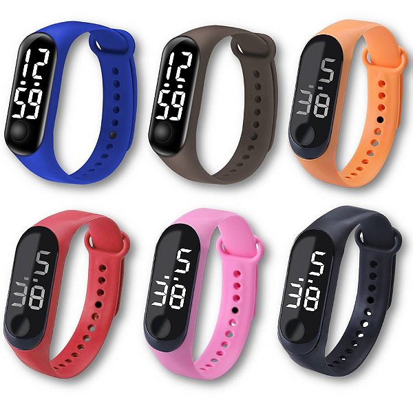 Relógio Digital Unisex Pulseira de Silicone