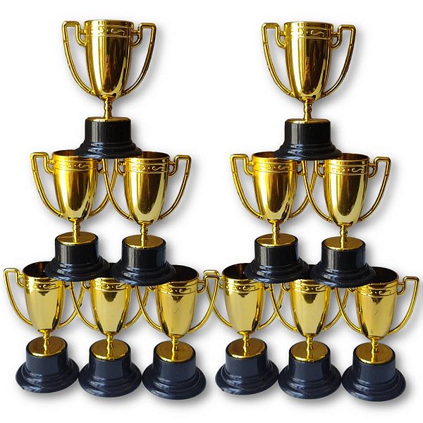 12 unidades Mini Troféu 8cm p/ Lembrancinha Decoração