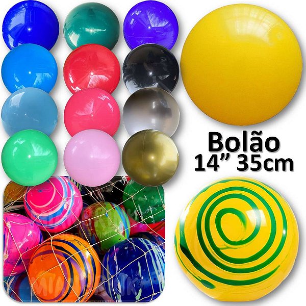 Kit com 12 Bolões de Vinil 14" 35cm Praia Lembrança Prenda