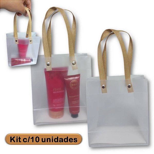 Kit 10 Sacolas de Presente Foscas 13,5cm x 15cm