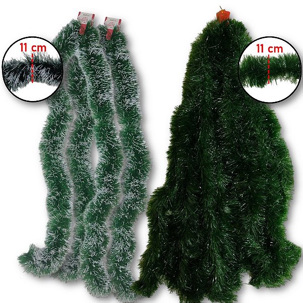 Festão Grosso Verde Luxo 2 metros x 11cm Decoração Natal