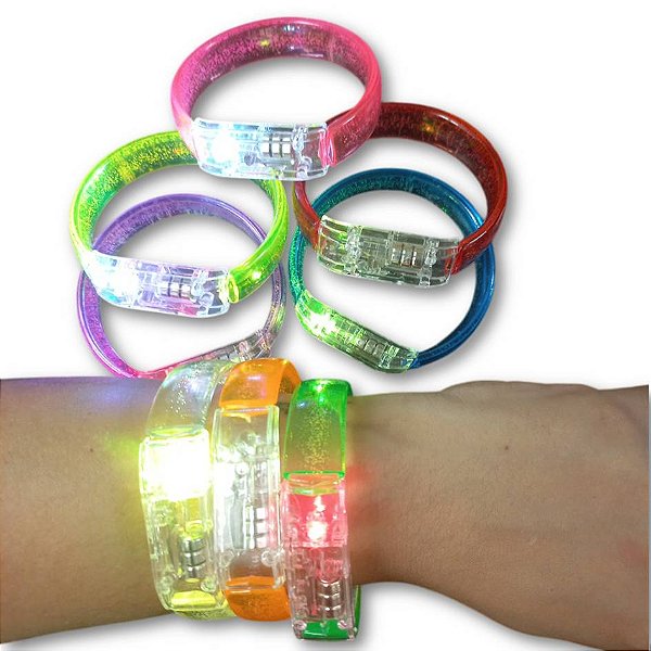 Pulseira Acrílica c/ Led Pisca