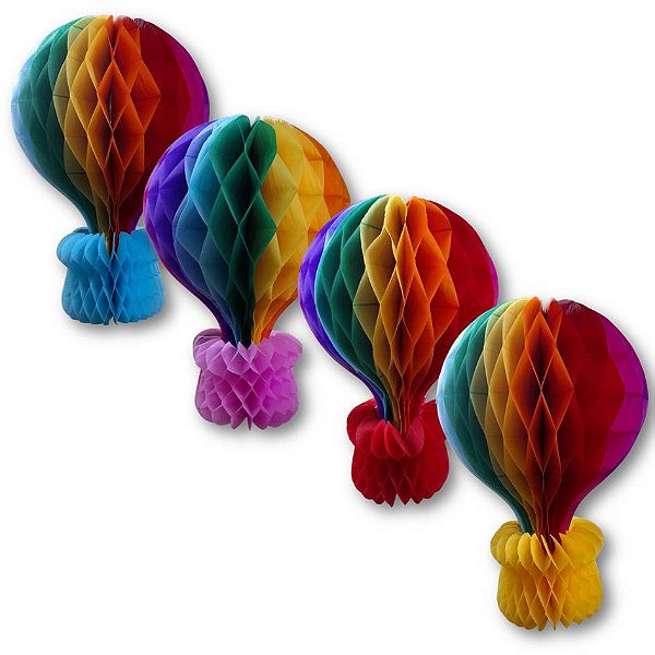 Enfeite Balão Favo Colorido 30/35cm Festa Junina 12438/39
