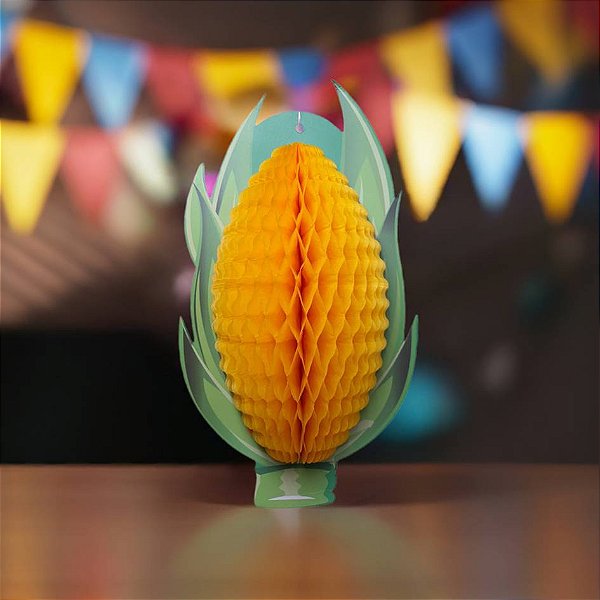 Decoração Espiga de Milho Colméia 30cm Festa Junina 12456