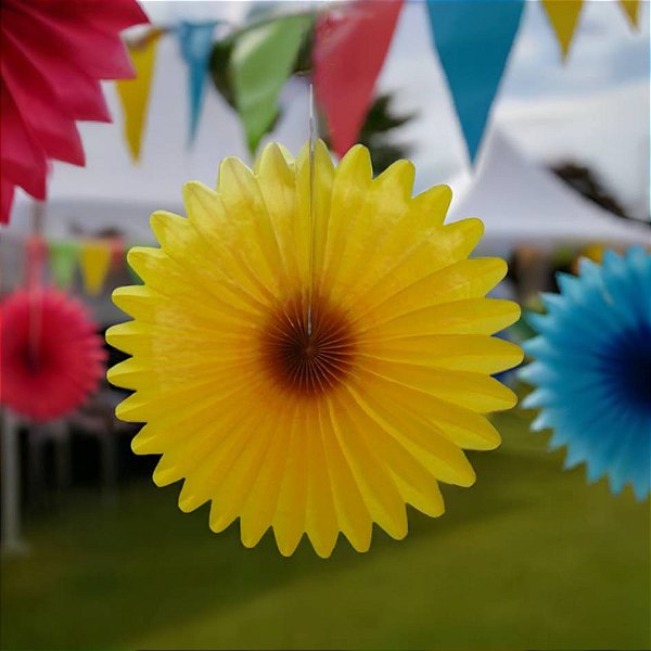 Girassol Decorativo de Papel 40cm - Festa Junina Verão Primavera