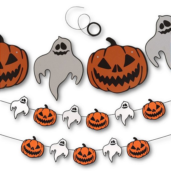 Varal Abóbora Fantasma Halloween (25053)