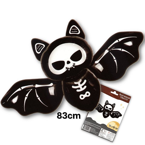 Balão Morcego Halloween Metalizado 83cmx51cm