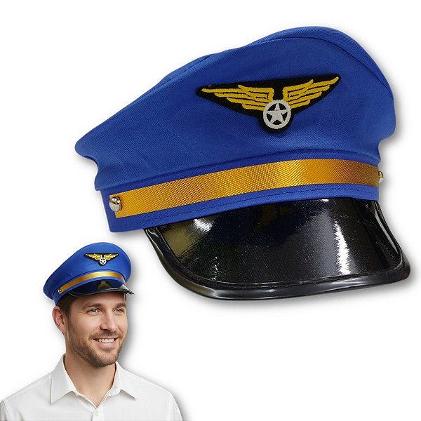 Chapéu Quepe Aviador Adulto Fantasia Cosplay Carnaval