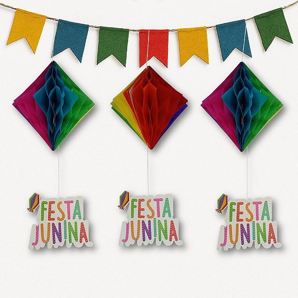 3 unidades Balão Placa Festa Junina Colmeia